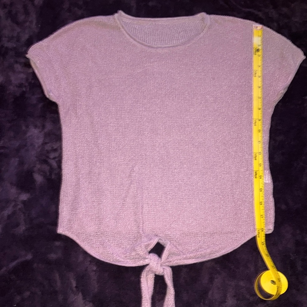 Purple Knit Tie-Front Top